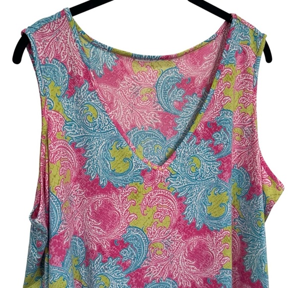 Belle by Kim Gravel Relaxed Pink and Blue Tank Top - Picture 3 of 9